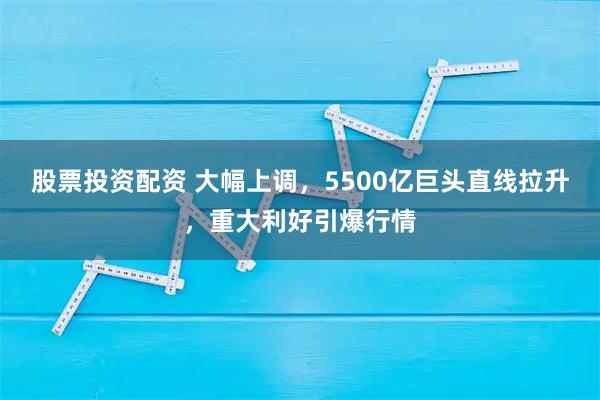 股票投资配资 大幅上调，5500亿巨头直线拉升，重大利好引爆行情
